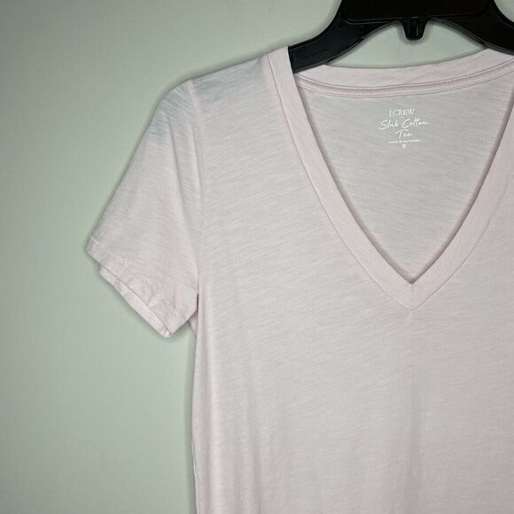 J.CREW T-Shirt Women Small Pink Slub Cotton V-Neck Tee NEW Slim-Fit H5967 - Picture 5 of 13